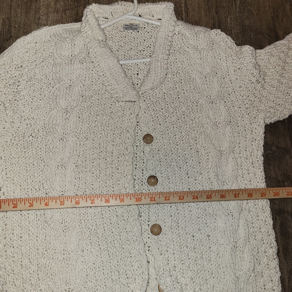 Handknits by eastwinds button down cardigan size womens m/L cream color - Picture 8 of 8